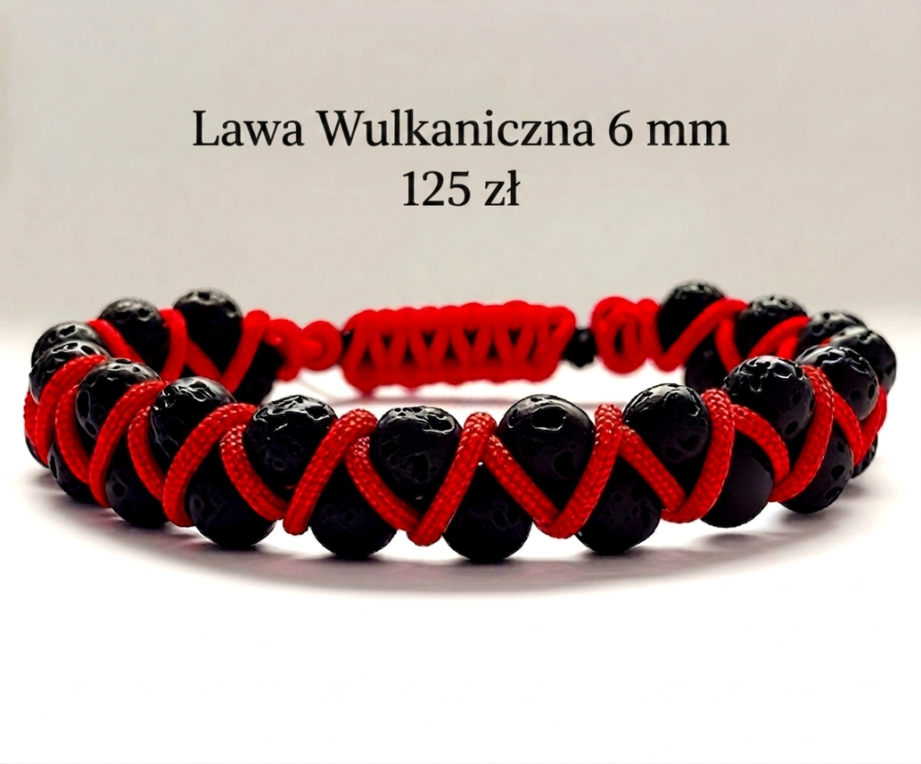 Lawa Wulkaniczna Bransoletka Męska od Elżbiety Wolnej